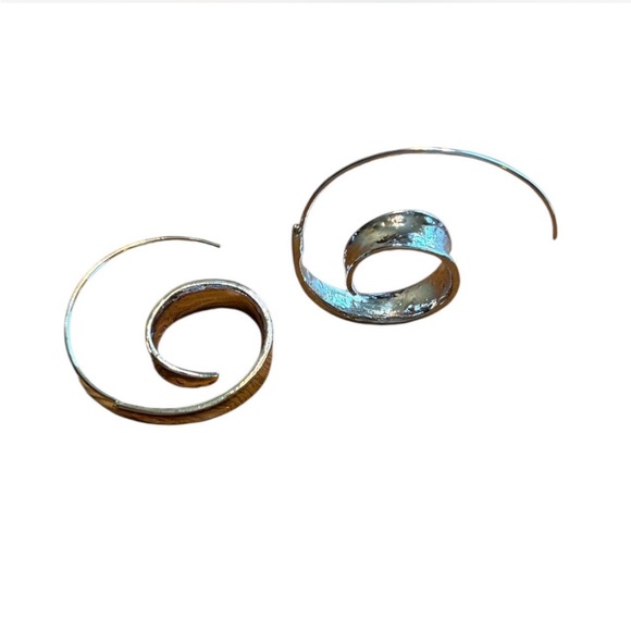 Fashion Jewelry Jewelry - Silver Spiral Leaf Earrings